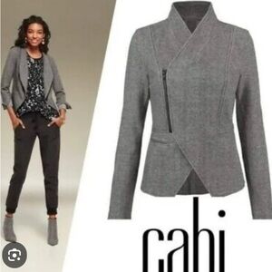 CAbi - Rebel Gray Asymmetrical Zip